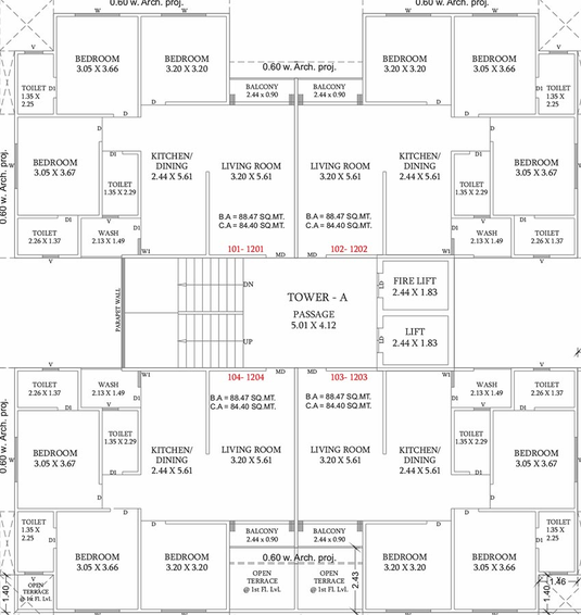 Floor Plan of Darshanam Waterlily in Vadsar Road, Vadodara - Image 184398