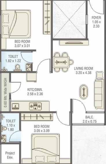 2 BHK Flat in Parshwa Dev Residency in Kapurai, Vadodara - Image 821127