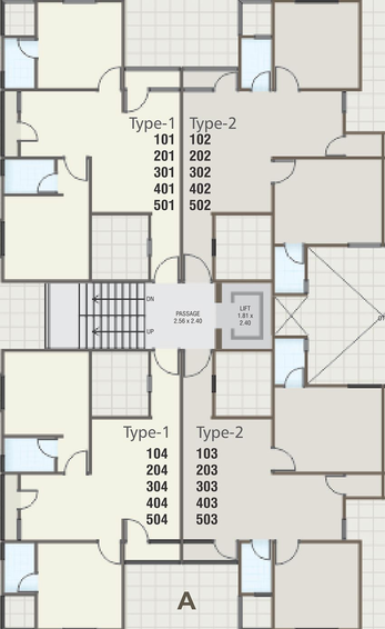 Floor Plan of Parshwa Dev Residency in Kapurai, Vadodara - Image 184440