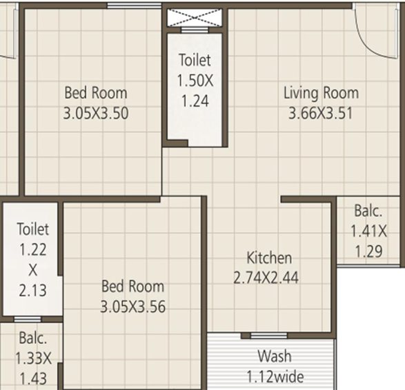 2 BHK Flat in Shivam Eshanti Avenue in Waghodia Road, Vadodara - Image 821173