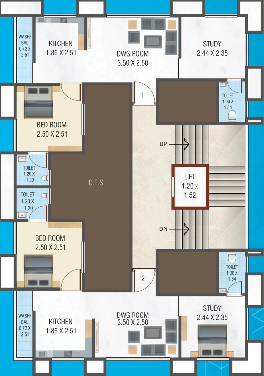 Floor Plan of Greencity Al Rayyan Residency in Chhani, Vadodara - Image 184666