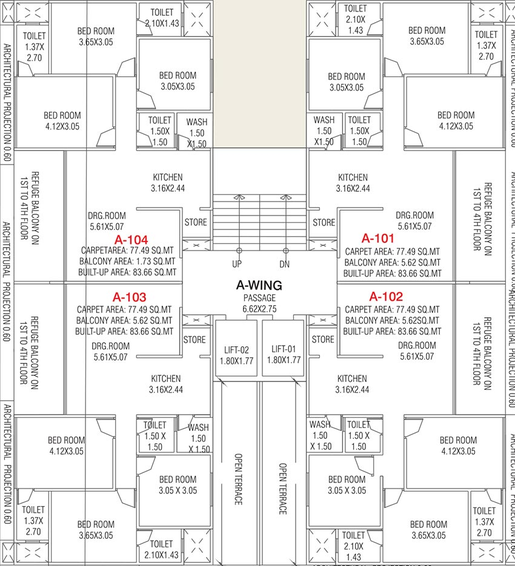 Floor Plan of Eshanya Solitaire in Gotri, Vadodara - Image 184658