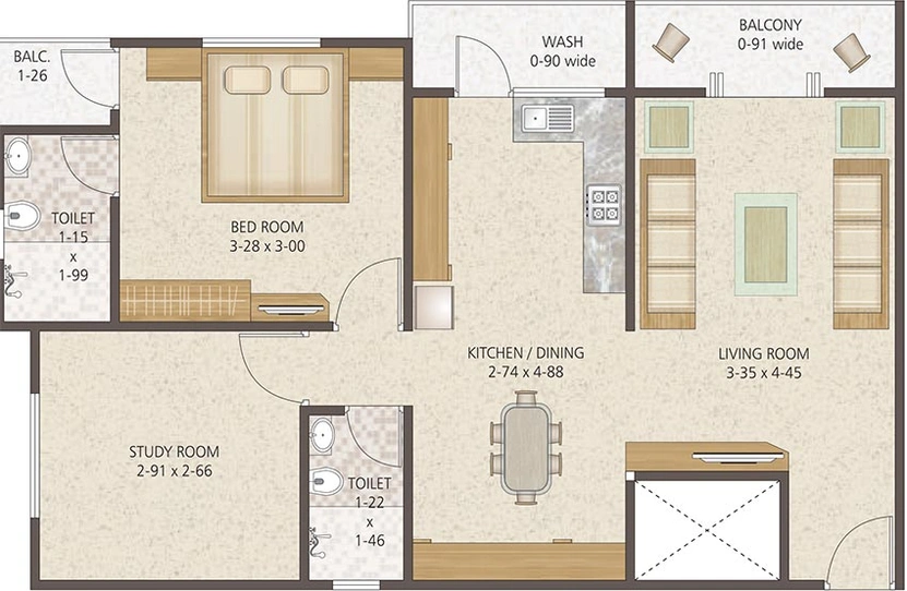 2 BHK Flat in B And B Eshranti Sira in Chhani, Vadodara - Image 821205