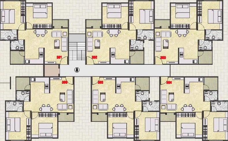 Floor Plan of Aashirwad Residency in Sama Savli Road, Vadodara - Image 184847