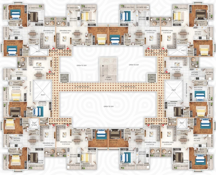Floor Plan of Royal Heights in Friends Colony, Nagpur - Image 116218