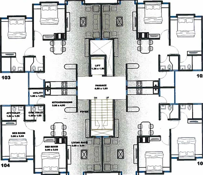 Floor Plan of Neelkanth Bhavyam Homes in Atladara, Vadodara - Image 184957