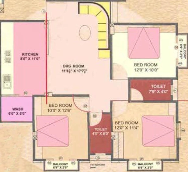 3 BHK Flat in Golden Residency in Warashiya, Vadodara - Image 821295