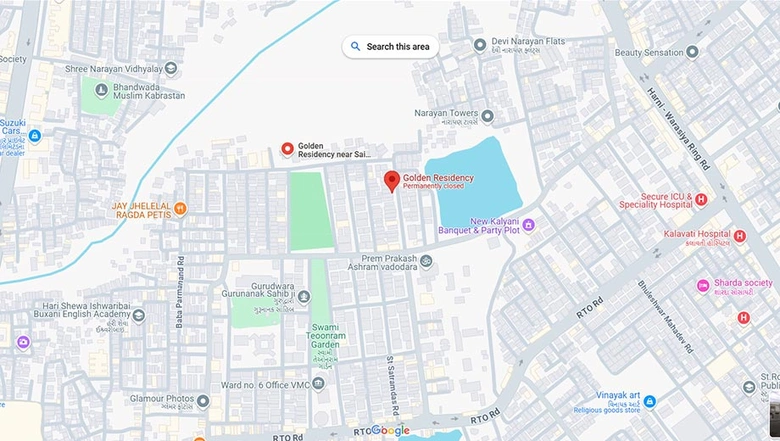 Location of Golden Residency in Warashiya, Vadodara - Image 185004