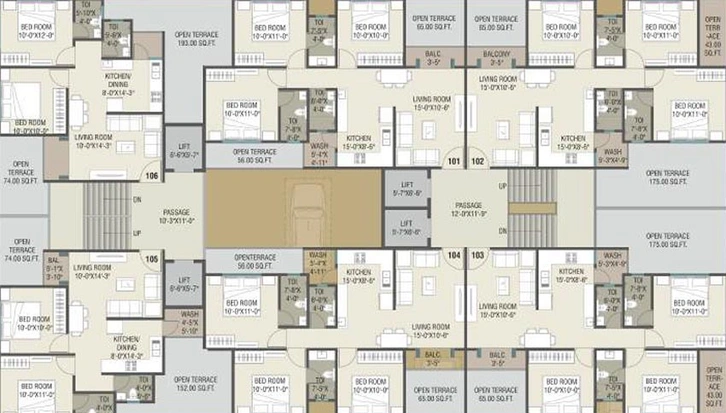 Floor Plan of Brij Bliss Avenue in Gotri Sevasi Road, Vadodara - Image 185013