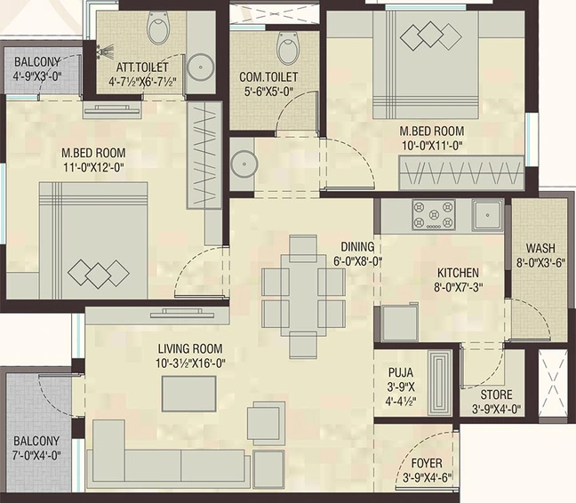 2 BHK Flat in LN Devinarayan Flats in Warashiya, Vadodara - Image 821307