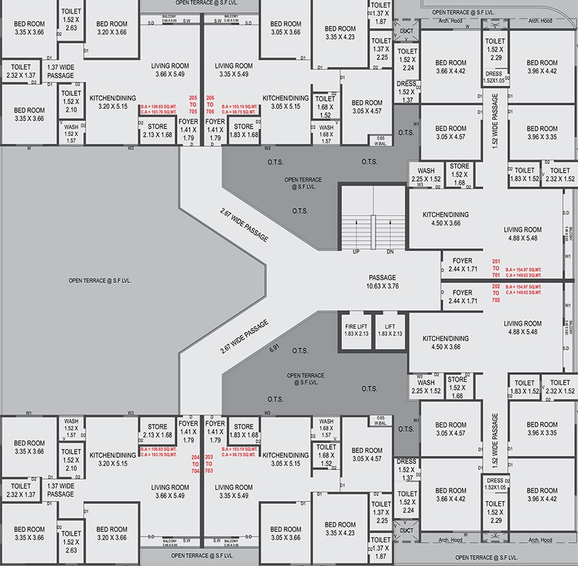 Floor Plan of Sahaj Dhami Residency in Kareli Baug, Vadodara - Image 185065