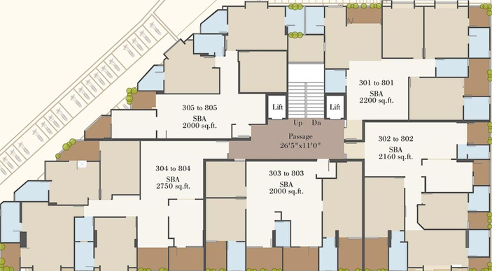 Floor Plan of Guruprasad Divine Heritage in Manjalpur, Vadodara - Image 185079