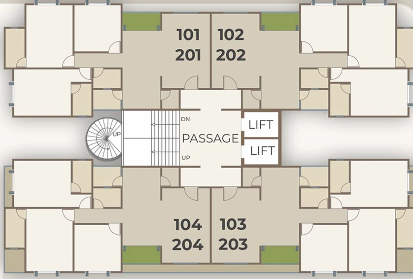 Floor Plan of Ashwamegh DNG Noble Sky in Gotri, Vadodara - Image 185109