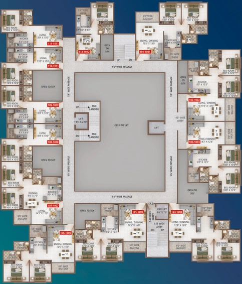Floor Plan of Yashwant Heights in Jaitala, Nagpur - Image 115371