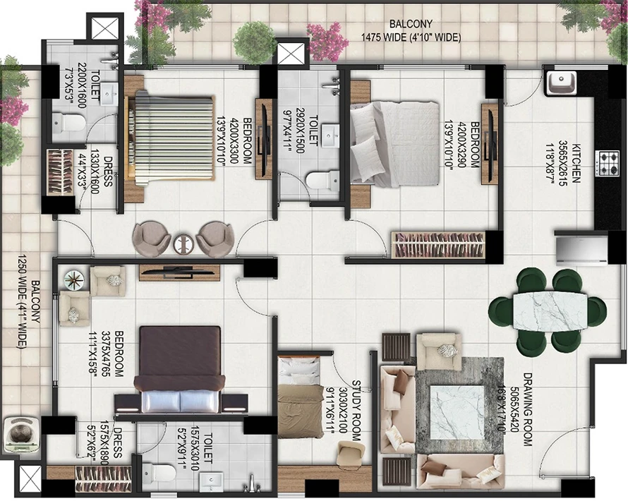 3.5 BHK Flat in SG Heights in Vrindavan Yojna, Lucknow - Image 821331