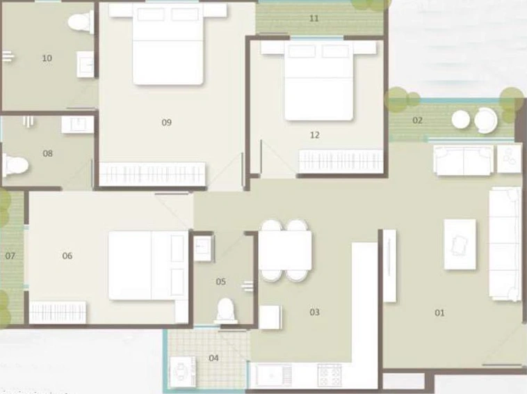 3 BHK Flat in Saroliya Galaxy 77 in Sama Savli Road, Vadodara - Image 821334