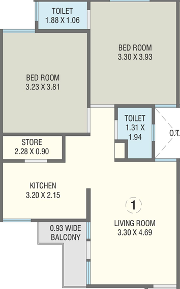 2 BHK Flat in SRJ Kunj Plaza Phase 2 in Haripura, Vadodara - Image 821349