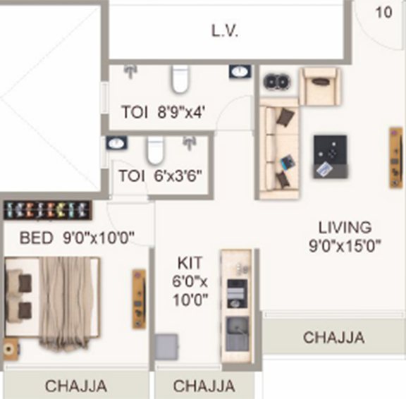 1 BHK Flat in SG Ashtavinayak Miracle in Pushpak Nagar, Navi Mumbai - Image 821355