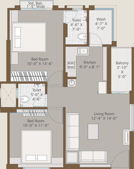 2 BHK Flat in Royal Lupin Larch in Bhayli Road, Vadodara - Image 821416