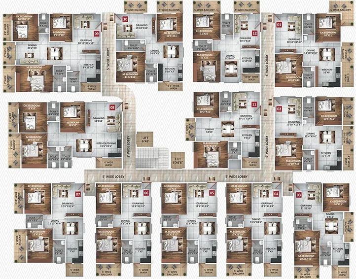 Floor Plan of SDR Sri Gayatri Prime in Horamavu, Bangalore - Image 185617