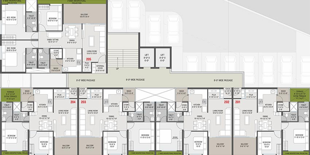 Floor Plan of Aashray Majestic Heights in Bill, Vadodara - Image 185742