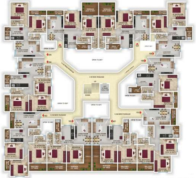 Floor Plan of Gokul Girdhar Heights in Friends Colony, Nagpur - Image 116239