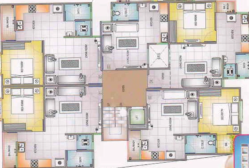 Floor Plan of Dwarkesh Maruti Avenue in Wadi, Vadodara - Image 185900