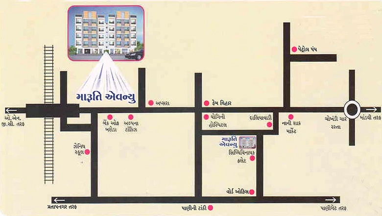 Location of Dwarkesh Maruti Avenue in Wadi, Vadodara - Image 185899
