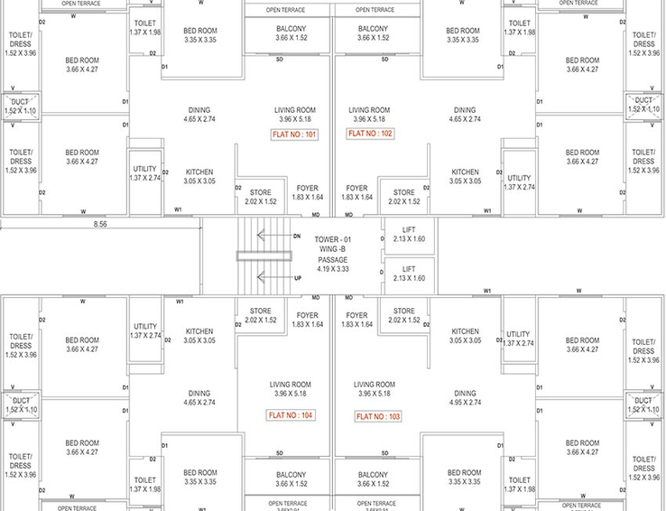 Floor Plan of Space Mattrix Aspire in Kalali, Vadodara - Image 185953