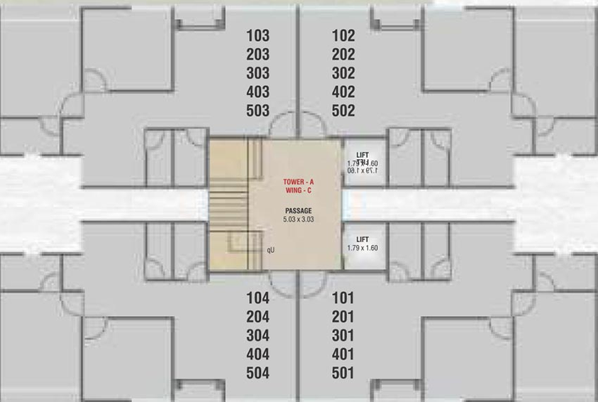 Floor Plan of Bhavans Meet Residency in Waghodia Road, Vadodara - Image 186002