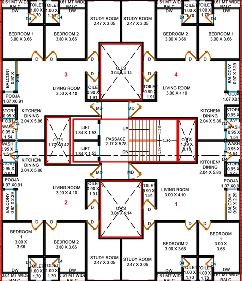 Floor Plan of Khusboo Hiya Horizon in Manjalpur, Vadodara - Image 186035