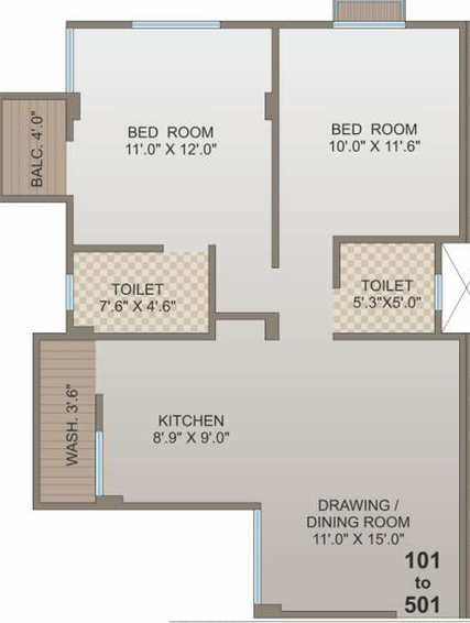 2 BHK Flat in Veer City Indrabhavan in Makarpura, Vadodara - Image 821602