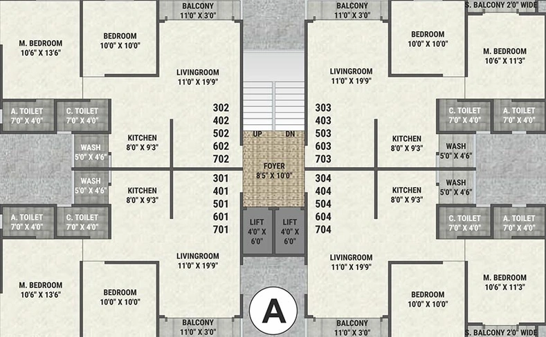 Floor Plan of United Mohammadi Heights in Bhayli Road, Vadodara - Image 186082