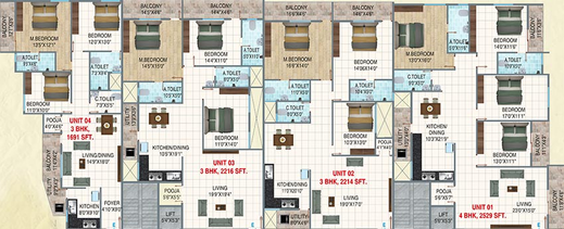 Floor Plan of Destiny Sai Krupa Pride in Rajarajeshwari Nagar, Bangalore - Image 186168