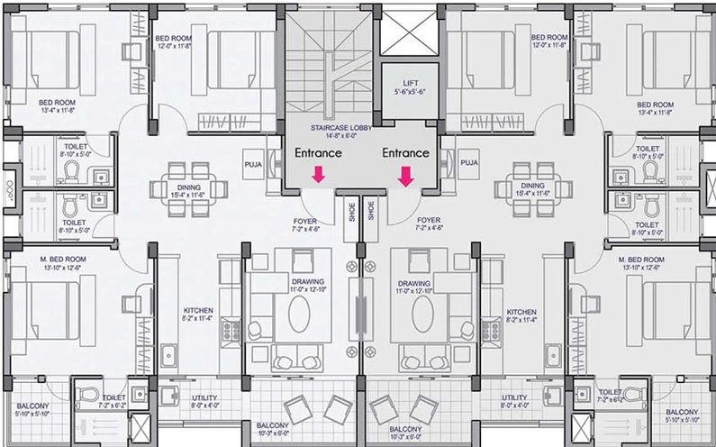 Floor Plan of Kapis Mithila in Ghatikia, Bhubaneswar - Image 186286