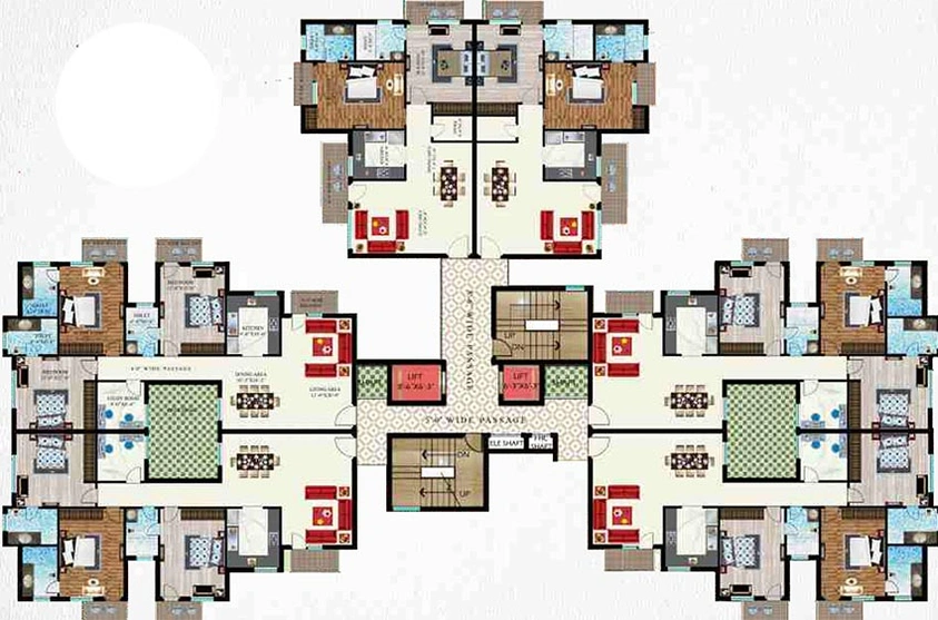 Floor Plan of Rohtas Icon Heights in Vrindavan Yojna, Lucknow - Image 186395