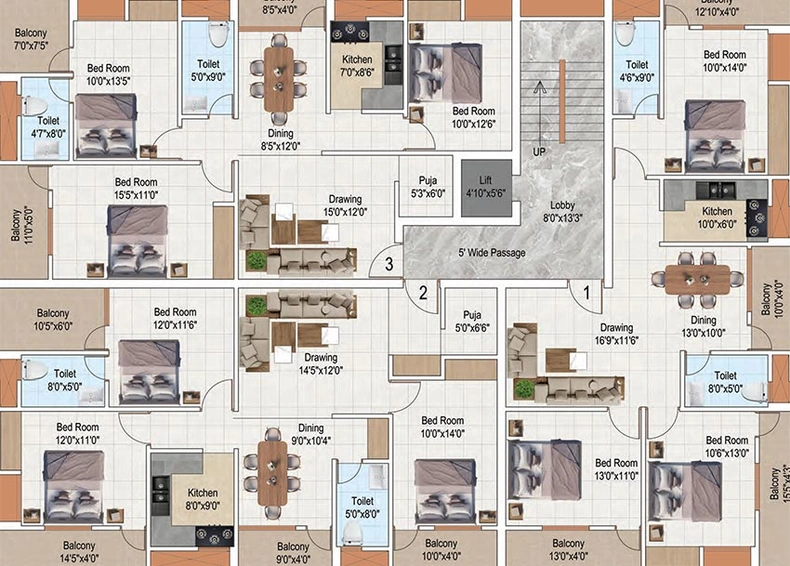 Floor Plan of PRP Amar Villa in Kanke, Ranchi - Image 186425