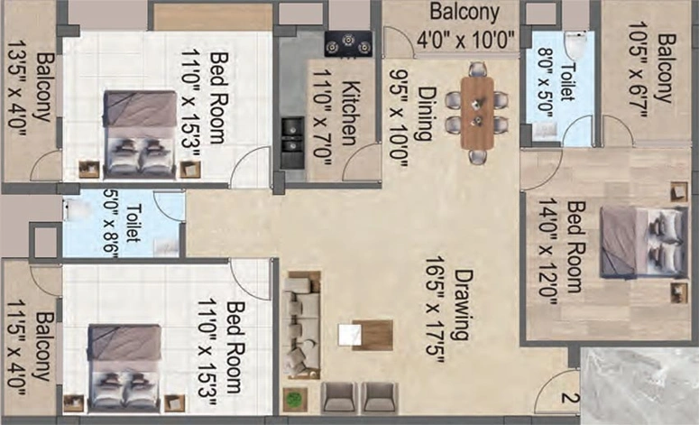 3 BHK Flat in PRP Rajrappa Arpan in Morabadi, Ranchi - Image 821730