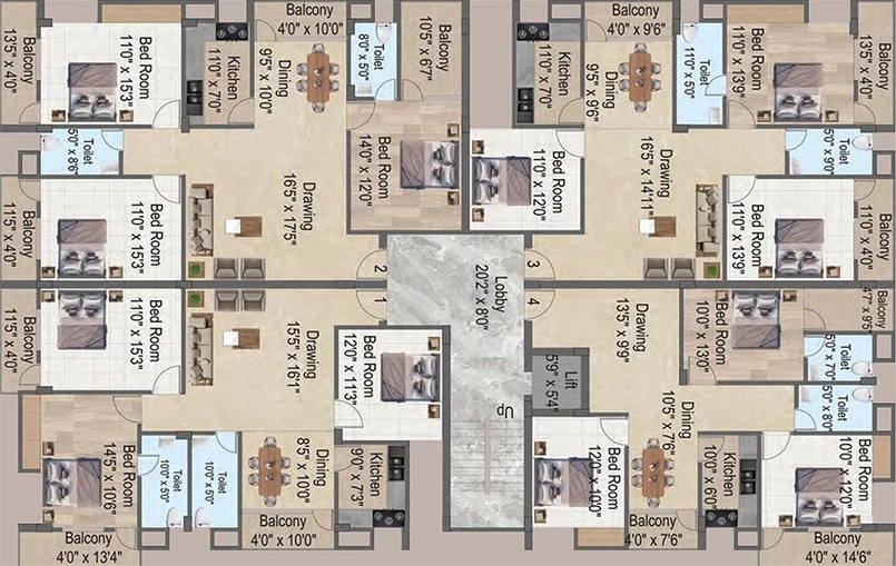 Floor Plan of PRP Rajrappa Arpan in Morabadi, Ranchi - Image 186430