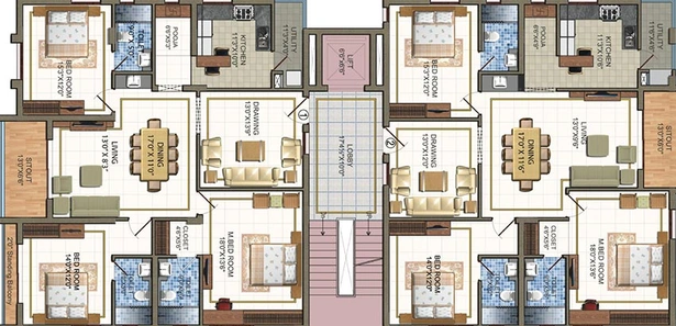 Floor Plan of Sri Anisha Pride in Jubilee Hills, Hyderabad - Image 186436