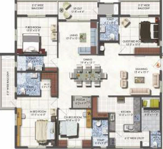 3 BHK Flat in DSR Fortune Prime in Madhapur, Hyderabad - Image 821739