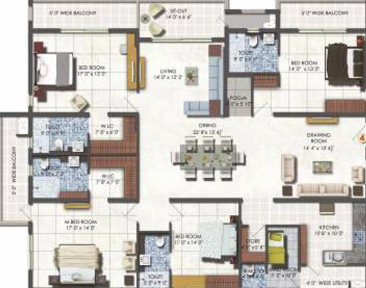 4 BHK Flat in DSR Fortune Prime in Madhapur, Hyderabad - Image 821741