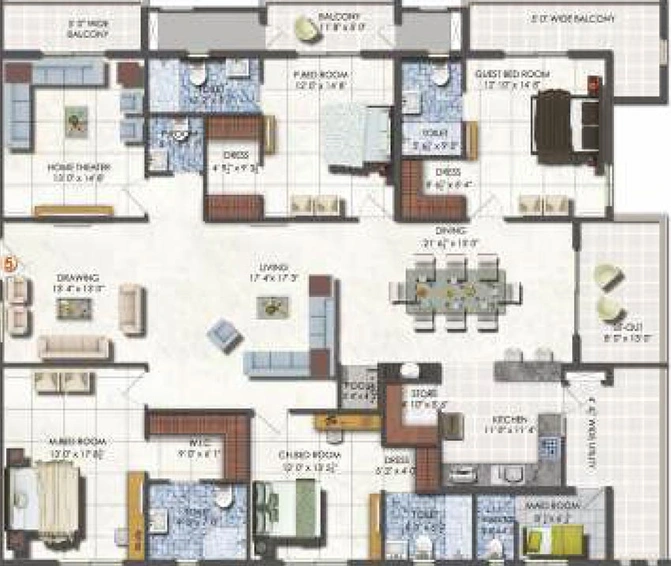 4 BHK Flat in DSR Fortune Prime in Madhapur, Hyderabad - Image 821742
