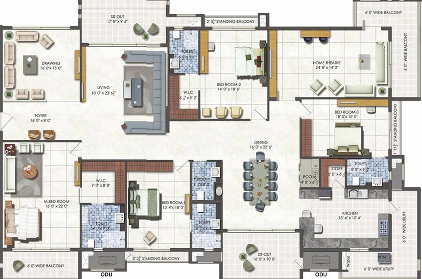 4 BHK Flat in DSR Fortune Prime in Madhapur, Hyderabad - Image 821745