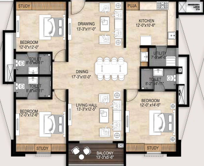 3 BHK Flat in EIPL The Tamarind in Neknampur, Hyderabad - Image 752457