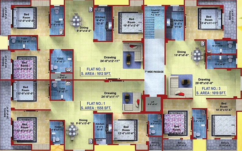 Floor Plan of Mundeshwari Asopur Avenue in Danapur, Patna - Image 186650