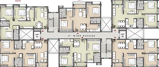 Floor Plan of Paharimatta Elitairre in New Alipore, Kolkata - Image 186681