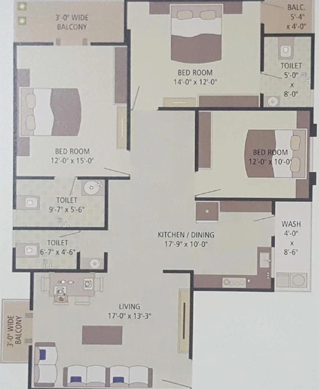 3 BHK Flat in Shree Kalash Residency in New Sama, Vadodara - Image 821829