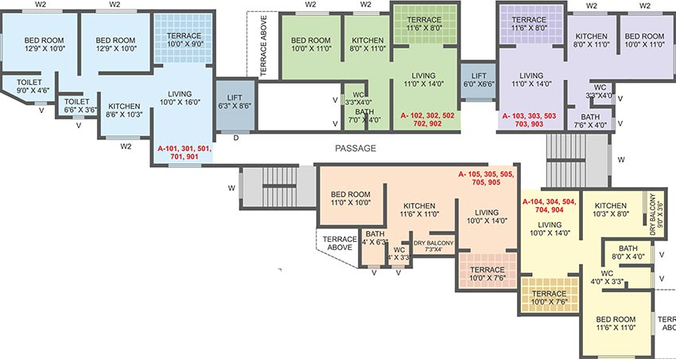 Floor Plan of Kshipra Ved Vihar in Ravet, Pune - Image 186903