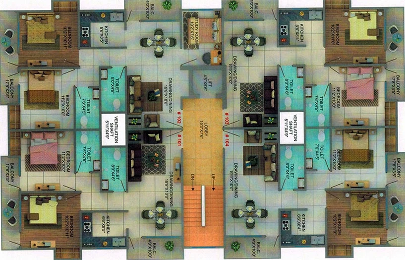 Floor Plan of Mahendra Luv Kush Enclave in Bhagwat Nagar, Patna - Image 187011